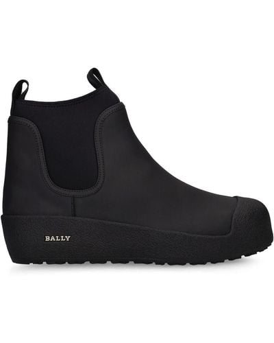 Bally 30mm Gadey Rubberized Leather Boots - Black