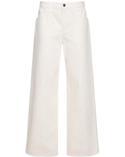 The Row Jeans anchos de denim de algodón - Blanco