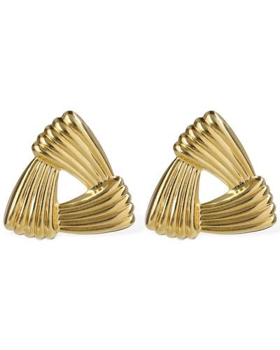 D'Estree Sonia Small Triangle Stud Earrings - Metallic