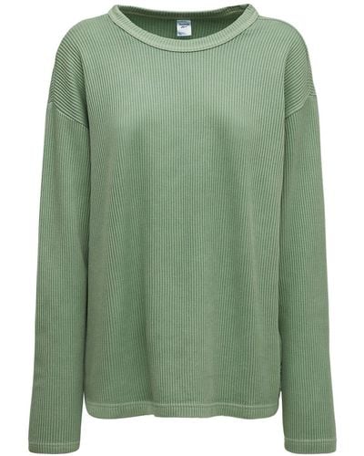 Reebok Sweatshirt Aus Baumwollmischung Mit Waffelmuster - Grün
