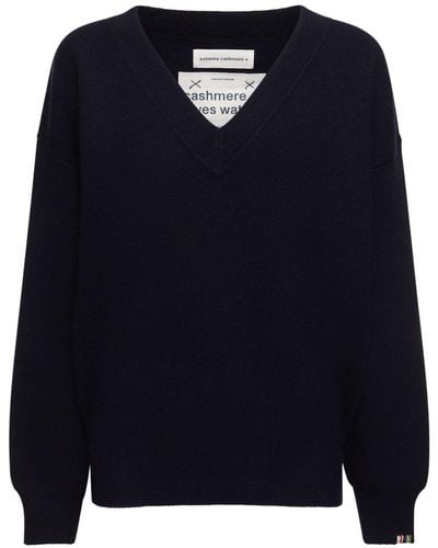 Extreme Cashmere V Neck Cashmere Sweater - Blue