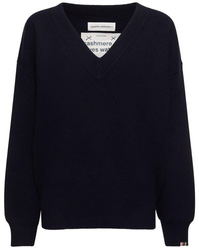 Extreme Cashmere V Neck Cashmere Sweater - Blue