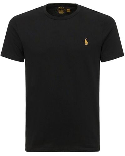 Polo Ralph Lauren Camiseta De Jersey De Algodón Con Logo - Negro
