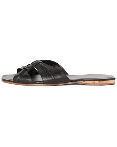 The Row 10mm Soft Knot Leather Sandals - Black