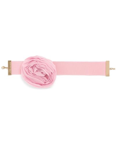 Blumarine Seidenhalsband "rose" - Pink