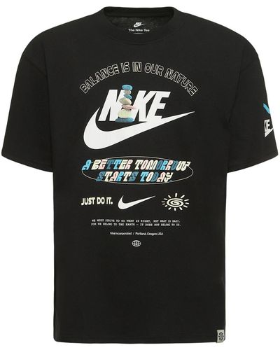 Nike Sportswear T-Shirt aus Baumwoll-Jersey mit Print - Schwarz