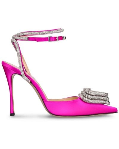 Mach & Mach Triple Heart 110mm Satin Court Shoes - Pink