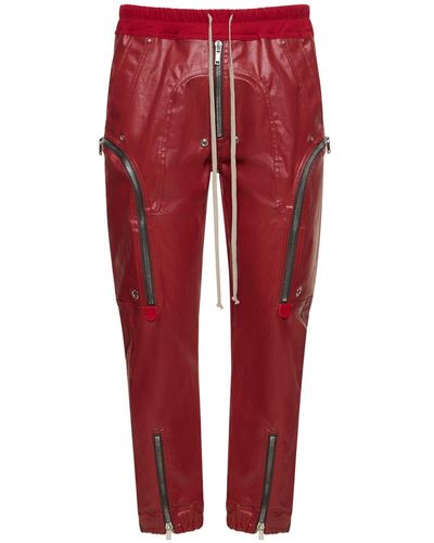 Rick Owens Bauhaus Cotton Cargo Pants - Red