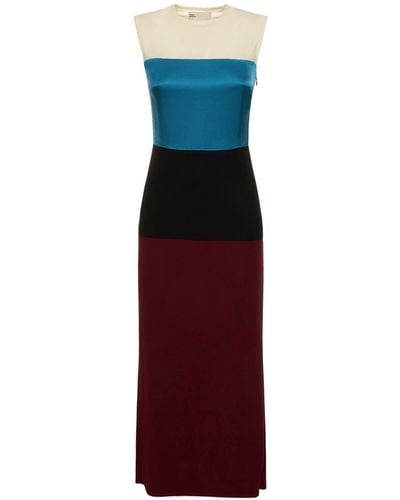 Tory Burch Colorblock Wool Midi Dress - Red