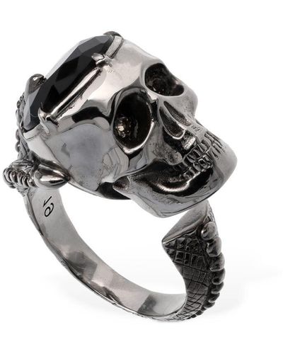 Alexander McQueen Totenkopf-ring "victorian" - Mettallic