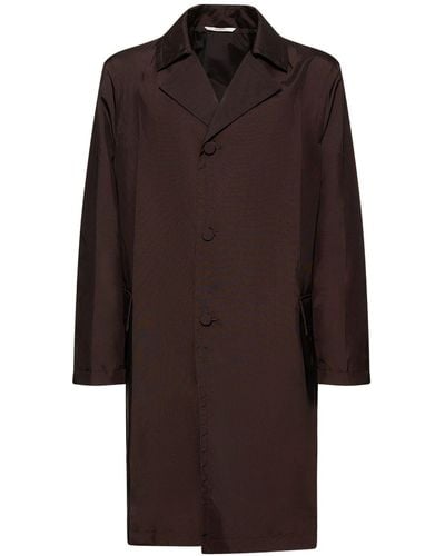 Valentino Textured Nylon Long Coat - Brown