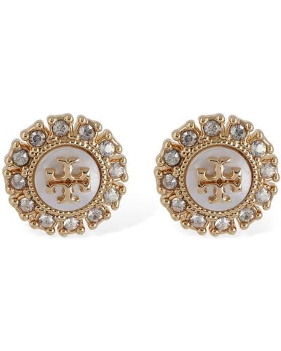 Tory Burch Pendientes con cristales - Neutro