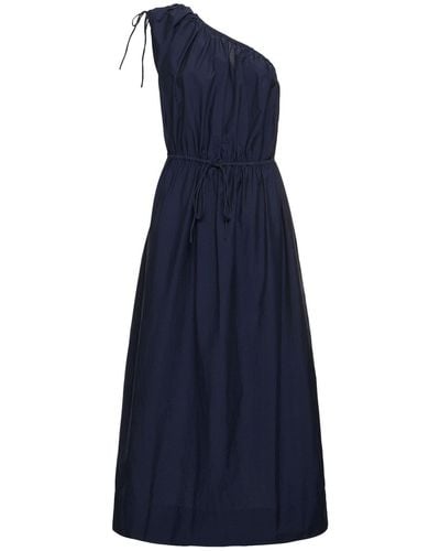 Soeur Ashley One-shoulder Cotton Midi Dress - Blue