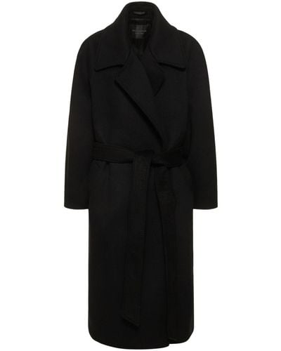 Balenciaga Raglan Cashmere & Wool Coat - Black