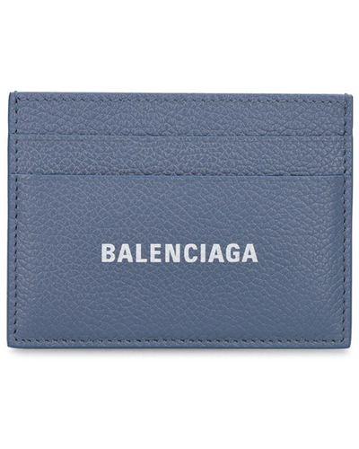 Balenciaga Leather Card Holder - Blue