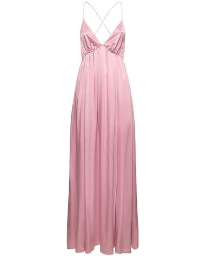 Zimmermann Long Silk Slip Dress - Pink