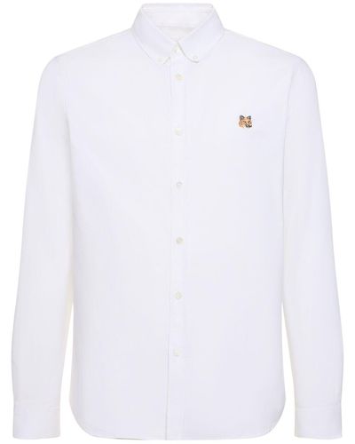 Maison Kitsuné Klassisches Hemd Mit Fuchskopf - Weiß