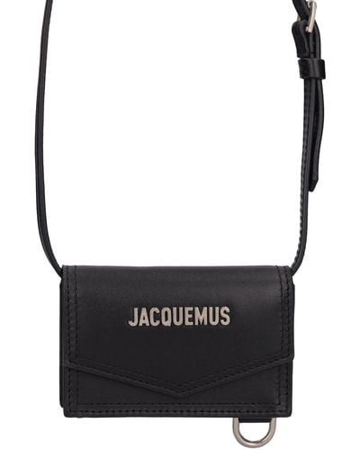 Jacquemus Le Porte Azur Leather Neck Pouch Bag - Men's - Calf Leather - Black