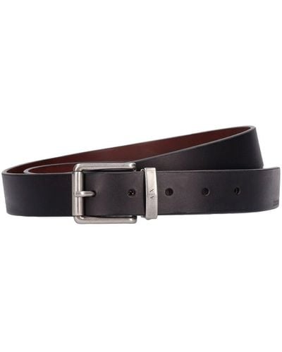 Armani Exchange Reversible Leather Belt - White