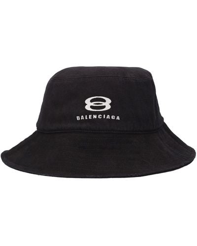 Balenciaga Cotton Drill Bucket Hat - Black