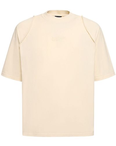 Jacquemus Camargue Warped Logo T-shirt In Light Beige - Natural