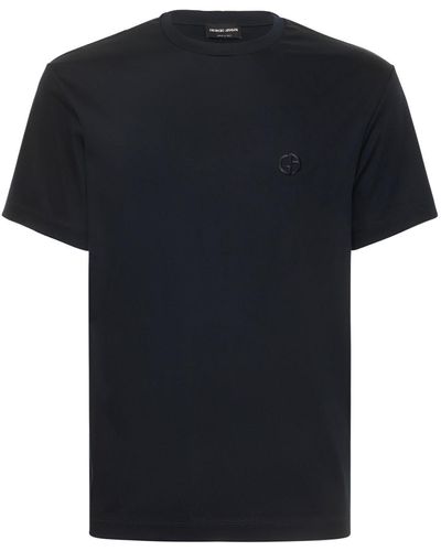 Giorgio Armani T-shirt en coton à logo - Noir