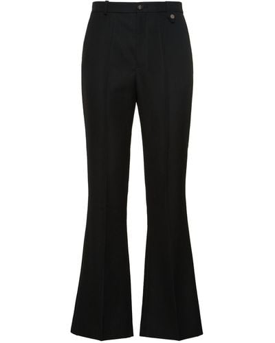 Egonlab Sami Tailored Wool Flared Trousers - Black