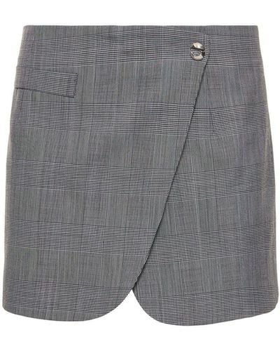 Coperni Tailored Wool Mini Skirt - Gray