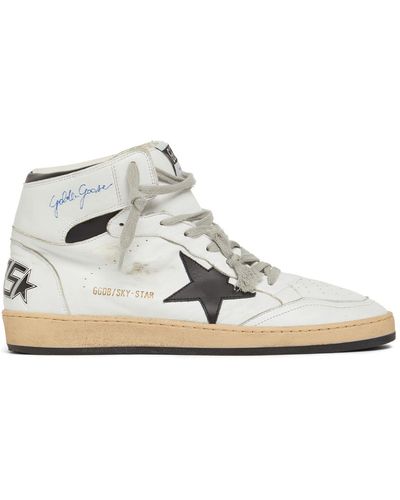 Golden Goose Sky Star Leather Sneakers - White
