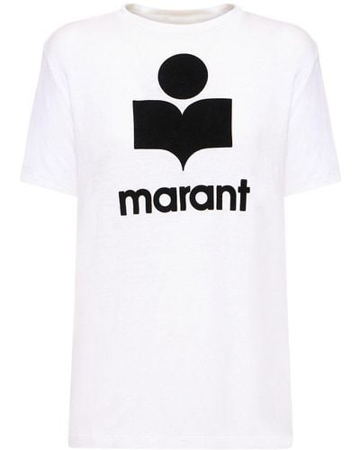 Isabel Marant T-shirt en lin imprimé zewel - Blanc