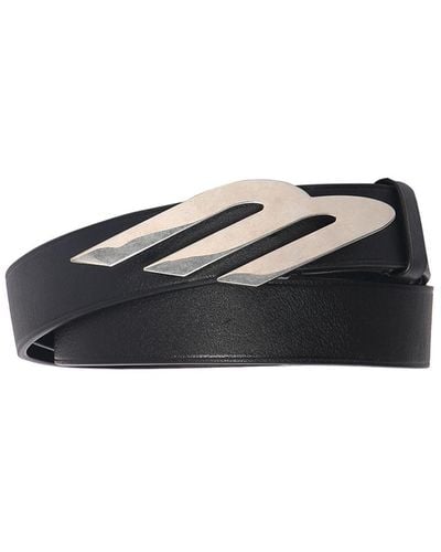 Balenciaga Cinturón de piel con logo 3,5cm - Negro