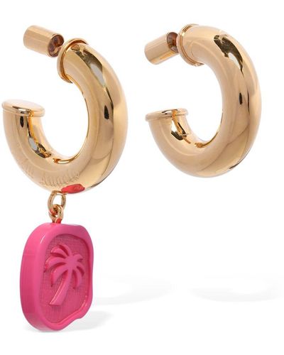 Palm Angels Ovale, Asymmetrische Ohrringe - Pink