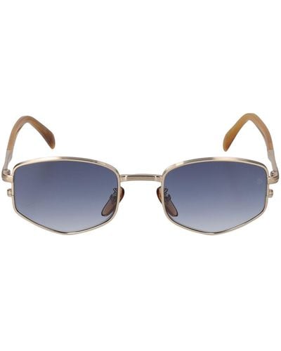 David Beckham Db Oval Aviator Metal Sunglasses - Blue