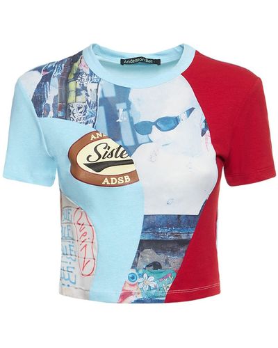 ANDERSSON BELL T-shirt en coton stretch archive - Bleu
