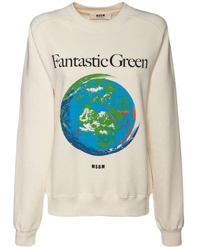 MSGM Fantastic Green コットンジャージースウェットシャツ - マルチカラー