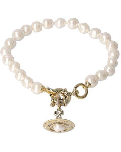 Vivienne Westwood Aleksa Imitation Pearl Bracelet - Metallic