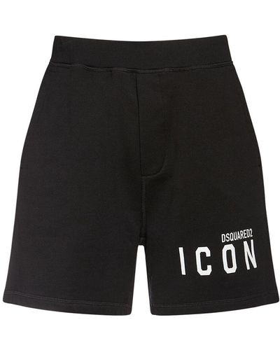 DSquared² Shorts Icon De Jersey De Felpa De Algodón - Negro