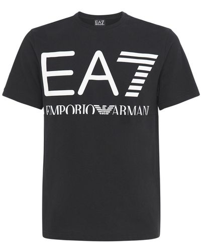 EA7 コットンジャージーtシャツ - ブラック