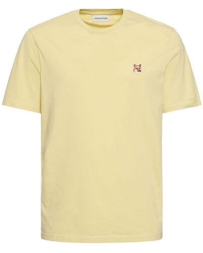 Maison Kitsuné T-shirt regular fit con patch - Giallo