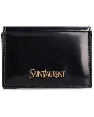 Saint Laurent Brushed Leather Card Case - Schwarz