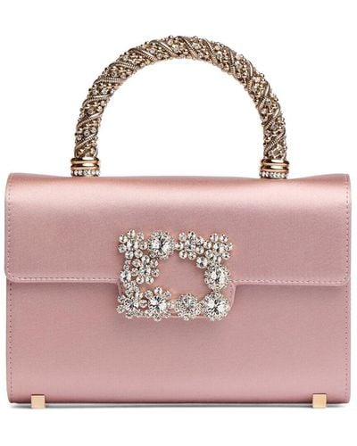 Roger Vivier Mini Envelope Satin Top Handle Bag - Pink