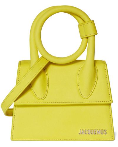 Jacquemus Le Chiquito Noeud Leather Top Handle Bag - Yellow