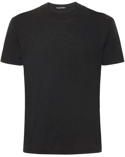 Tom Ford リヨセル&コットンtシャツ - ブラック