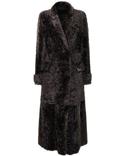 Alberta Ferretti Reversible Faux Fur & Faux Leather Coat - Black