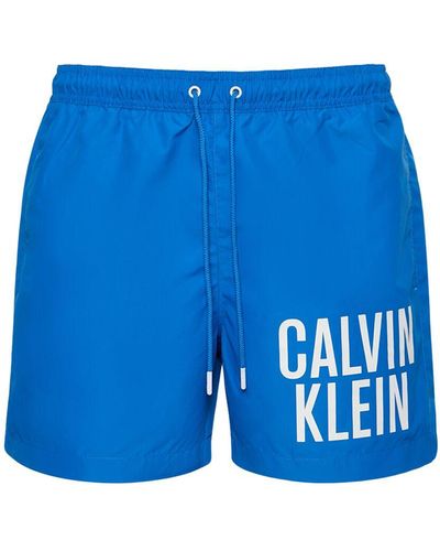 Calvin Klein Shorts mare in techno stampato - Blu