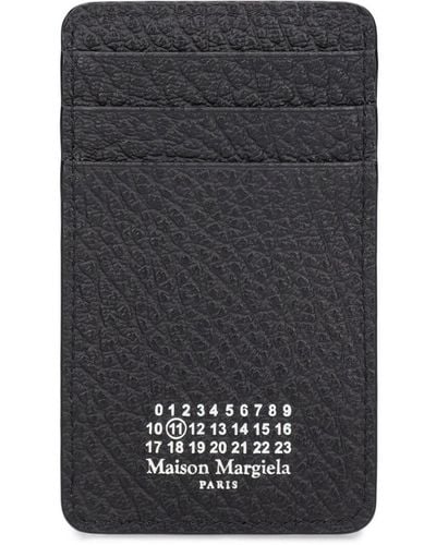 Maison Margiela Grainy Leather Vertical Card Holder - Black