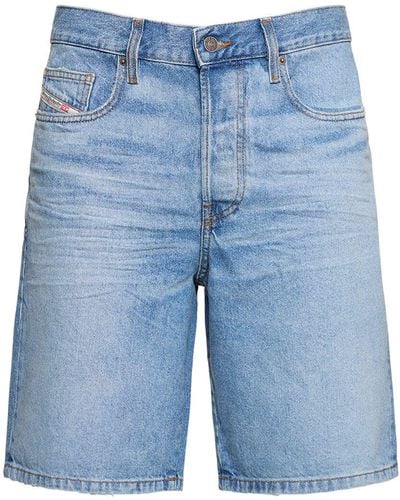 DIESEL Shorts regular fit in denim di viscosa - Blu