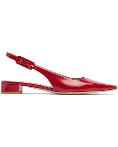 Gianvito Rossi 20Mm Tokio Leather Slingback Flats - Red