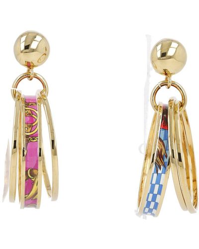 Moschino Printed Multi-hoop Clip-on Earrings - Metallic