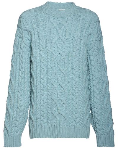 Dries Van Noten Napoleon Cable Knit Sweater - Blue